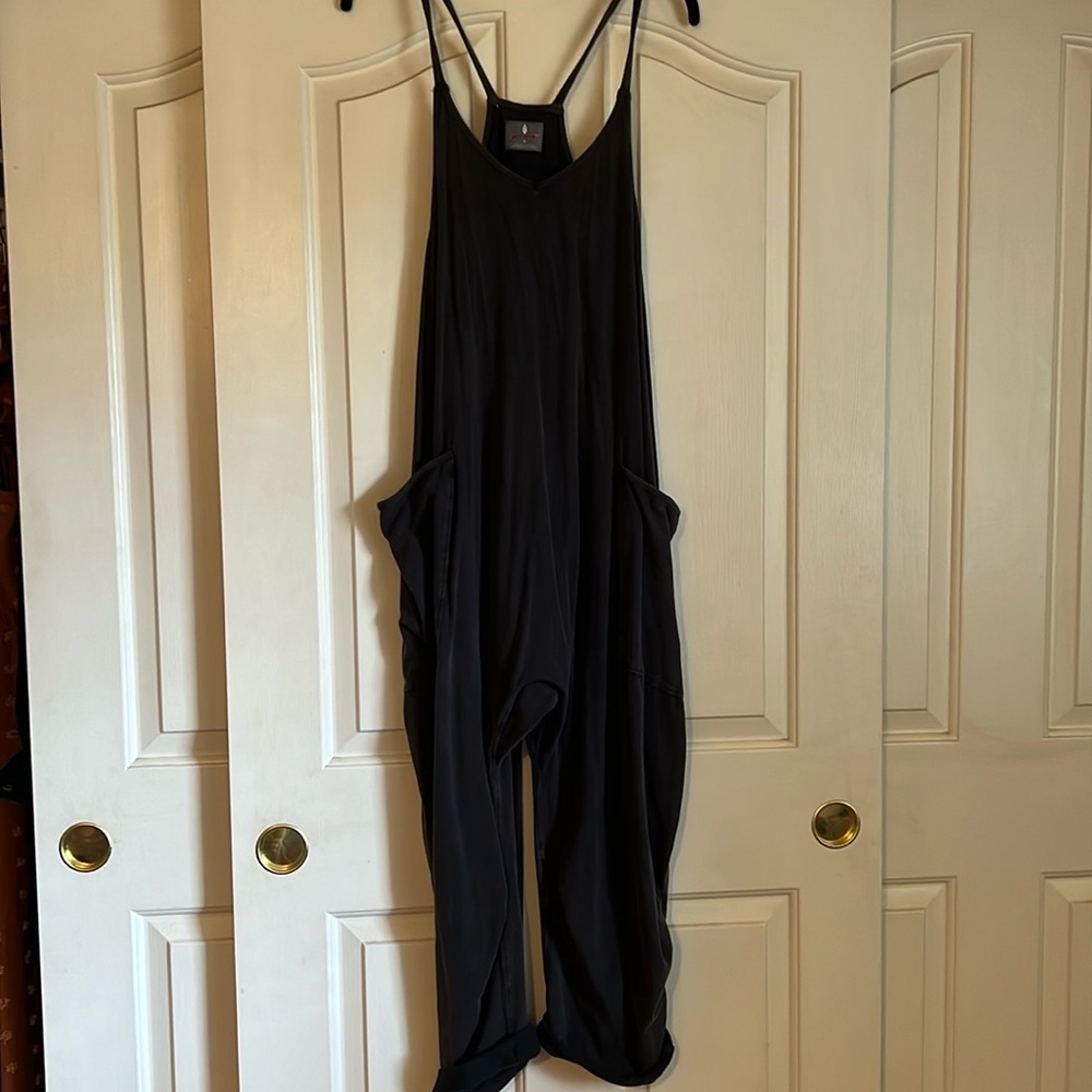 Free People Movement hotshot onesie in washed black size small